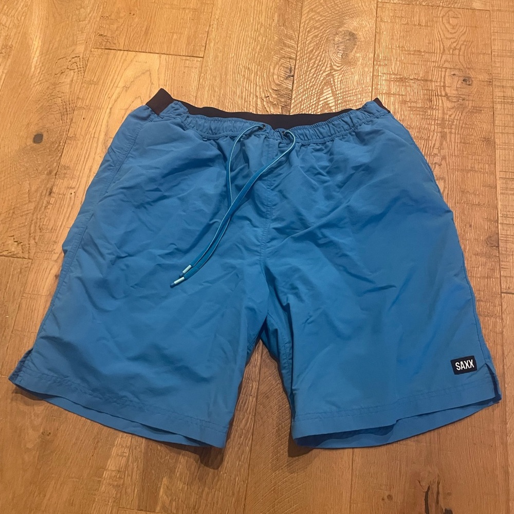 SAXX men’s swim shorts with liner. Never worn. Size L